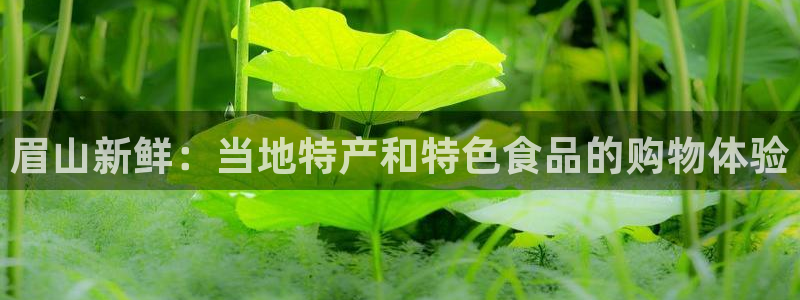 杏运体育官网：眉山新鲜：当地特产和特色食